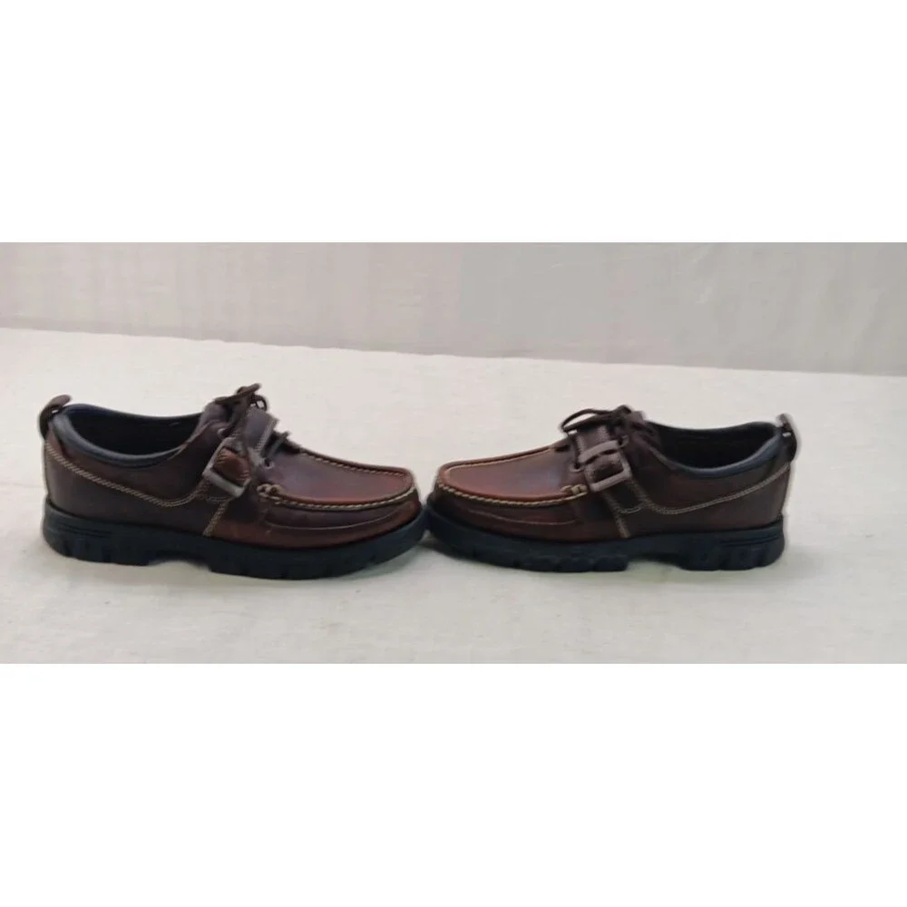 Hunt Club Women’s Size 6.5M Brown Leather Mary Jane Monk Strap Lace-Up Shoes New - Picture 3 of 7